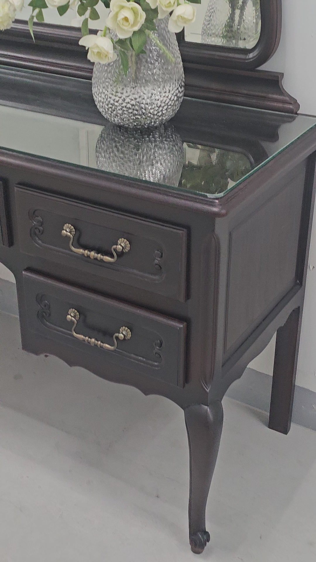 Louis XV Style Oak Vanity Table