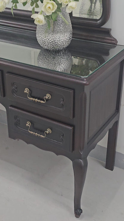 Louis XV Style Oak Vanity Table