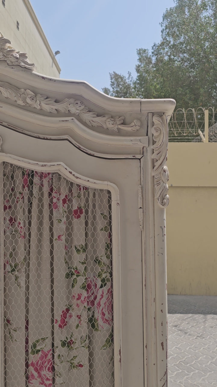 Shabby Chic Mesh Armoire