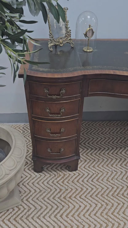 Mahogany Twin Pedestal Desk with Cabinet, c. 1960 - 1980