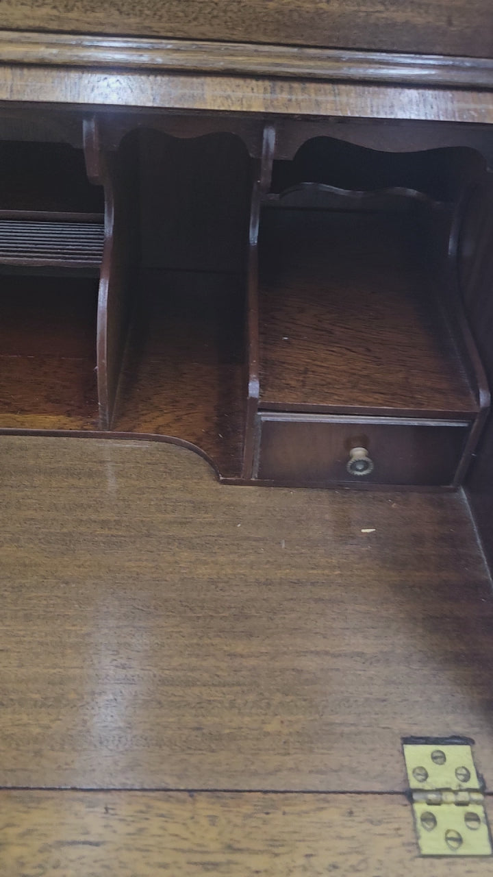Georgian Mahogany Bureau Bookcase, Circa 1970