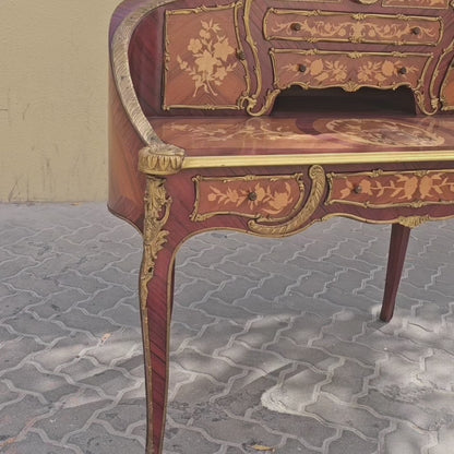 Fine French Louis XV Desk Ormolu Mounts Marquetry Inlay