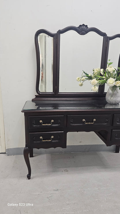 Louis XV Style Oak Vanity Table