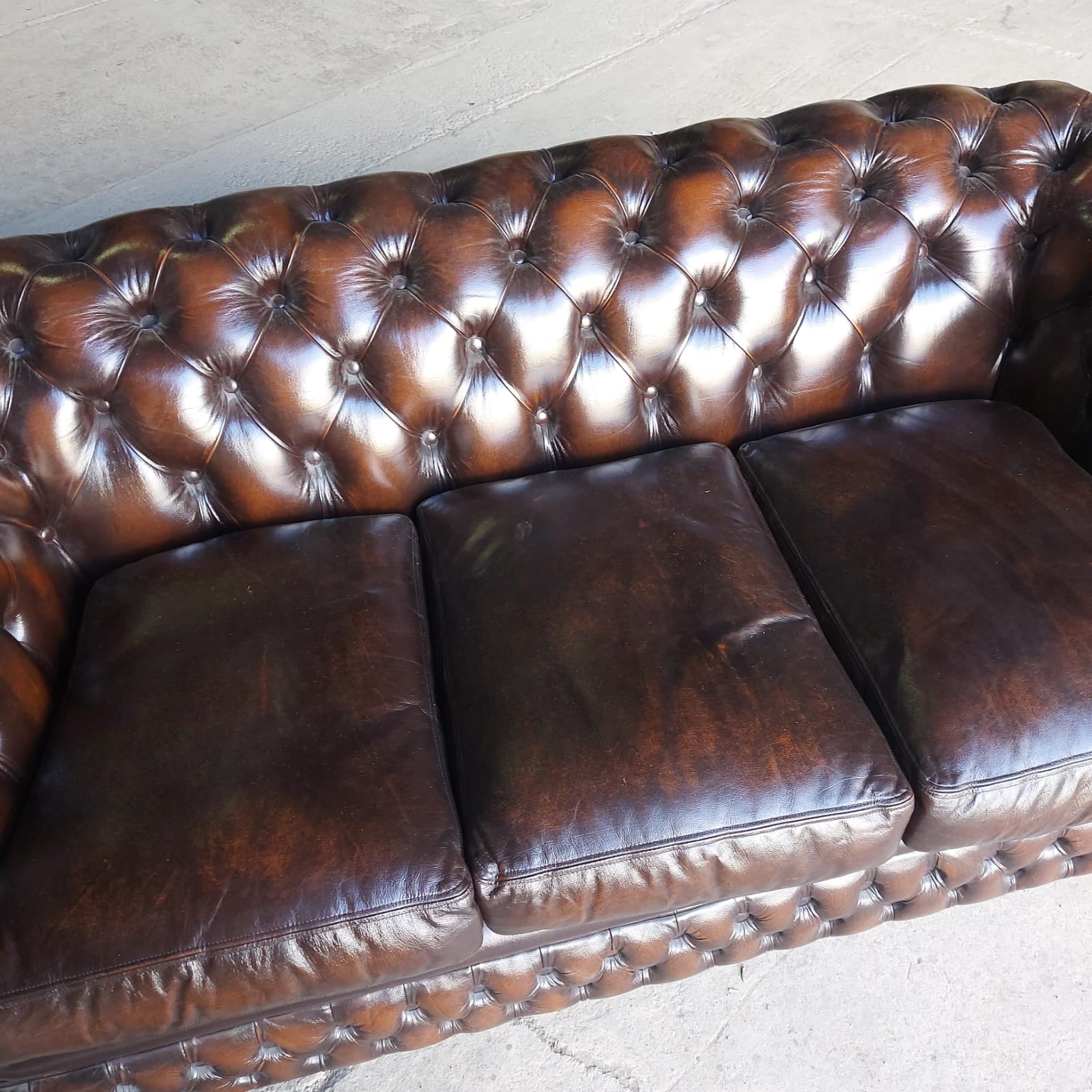 Vintage Leather Chesterfield Suite