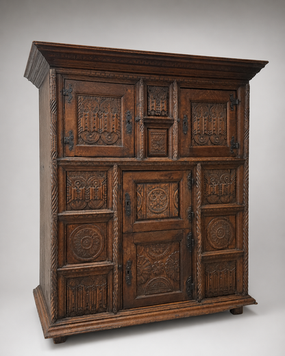 English Carved Oak Court Cupboard c.1800–1830