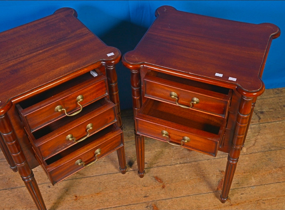 Mahogany bedside tables