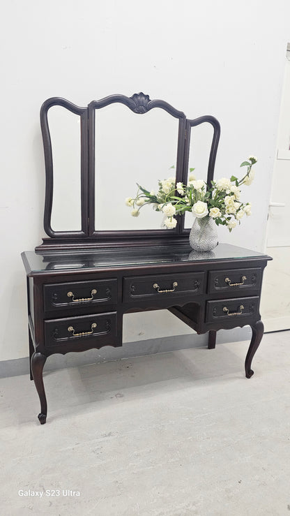 Louis XV Style Oak Vanity Table