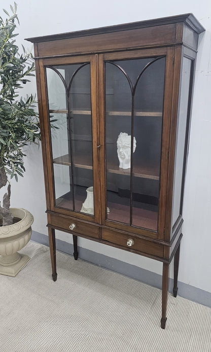Glass Display Cabinet on Tapered Legs