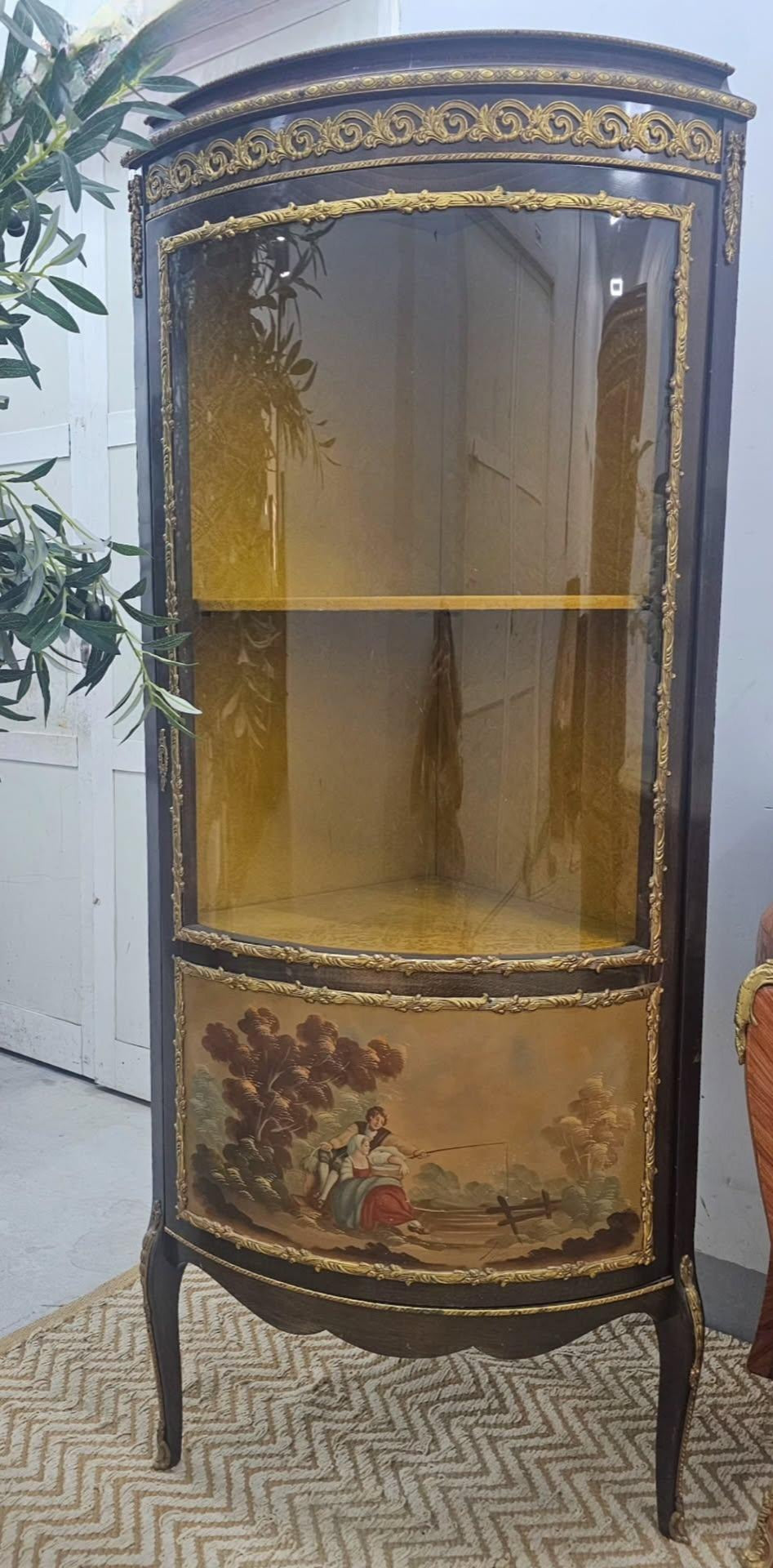 Louis XV Style Gilt Corner Cabinet