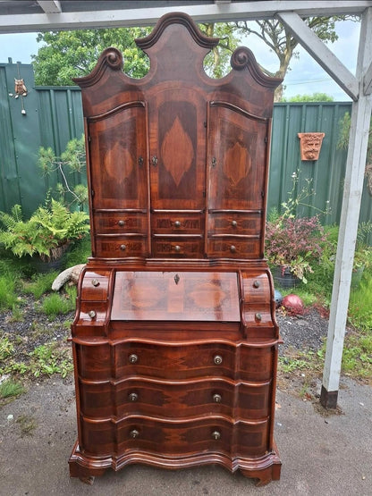 Continental Marquetry Bureau Bookcase c. 1930