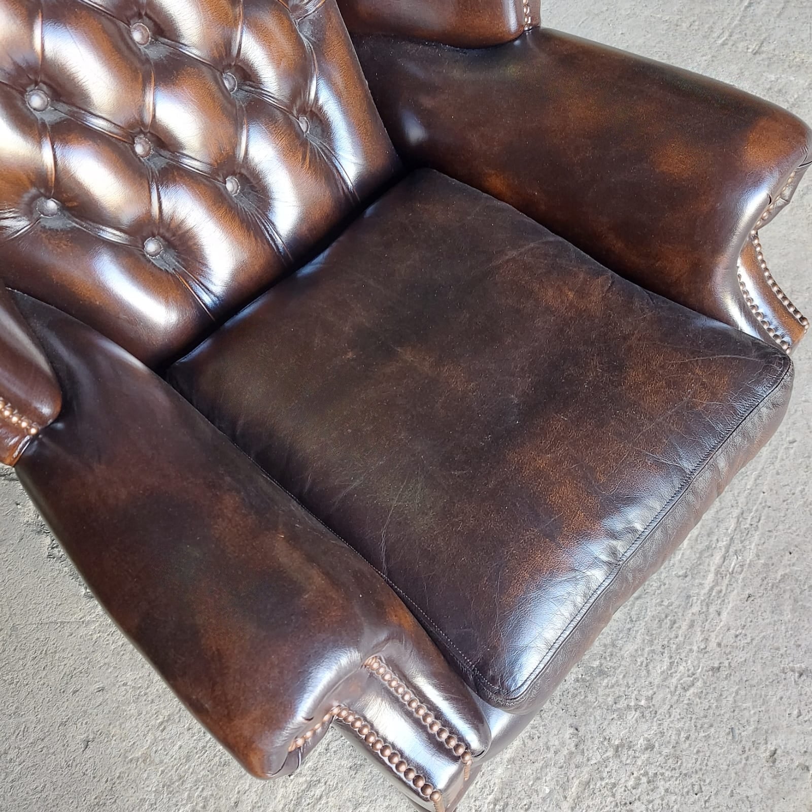Vintage Leather Chesterfield Suite