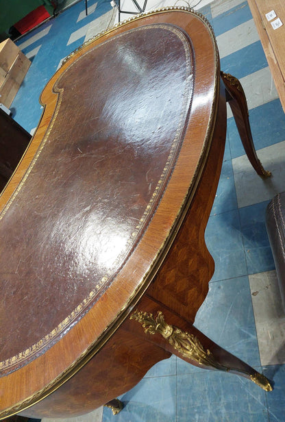 French Louis XV Revival Kidney Desk c. 1890–1910.