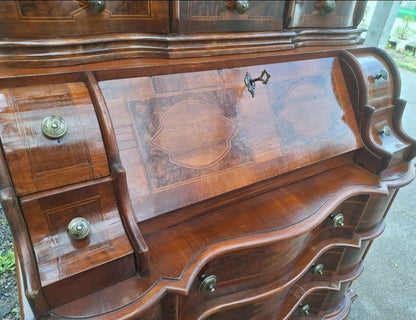 Continental Marquetry Bureau Bookcase c. 1930