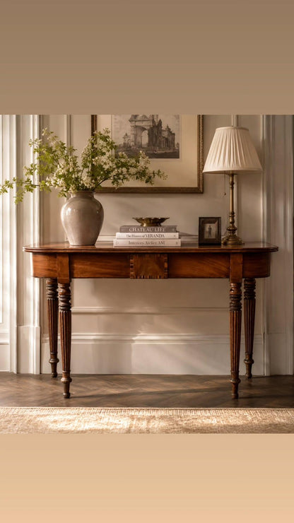 Mahogany Console with Turned Legs c. 1880