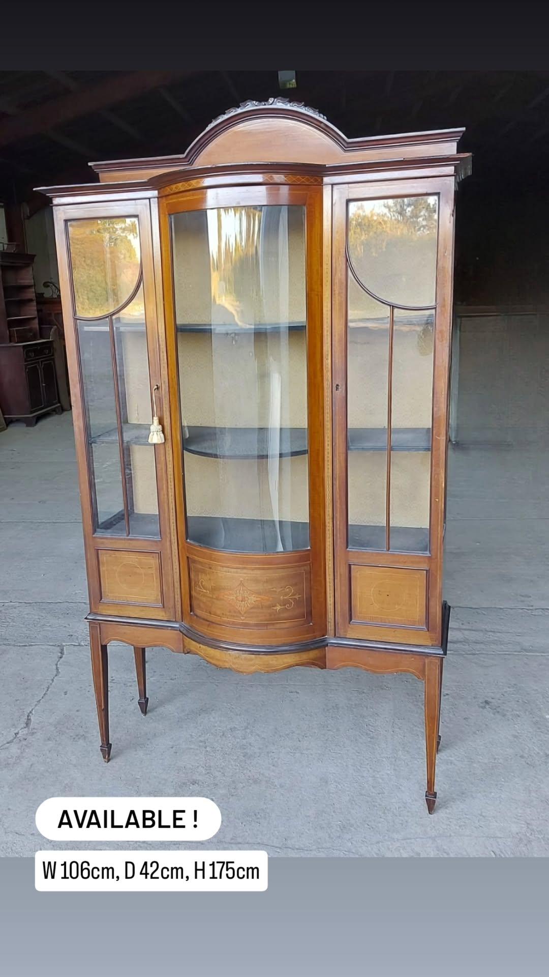 Edwardian Inlaid Display Cabinet c. 1910
