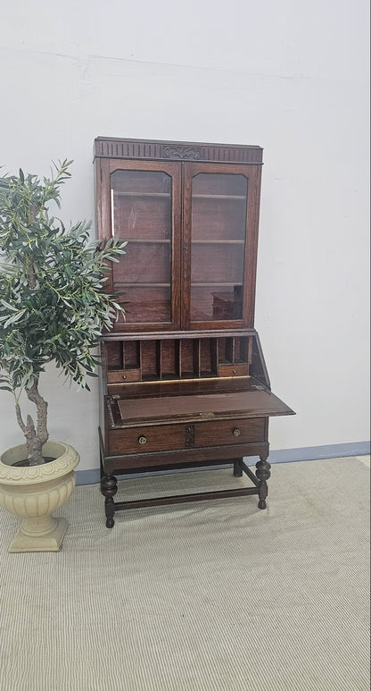 Edwardian Secretaire with Bookcase & Provenance