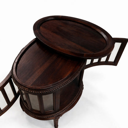 Mahogany Oval Drinks Cabinet
