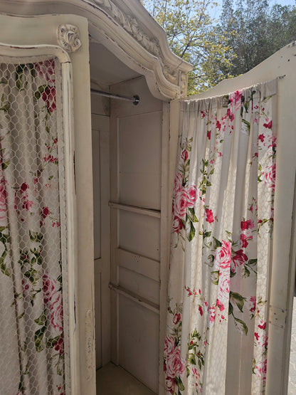 Shabby Chic Mesh Armoire