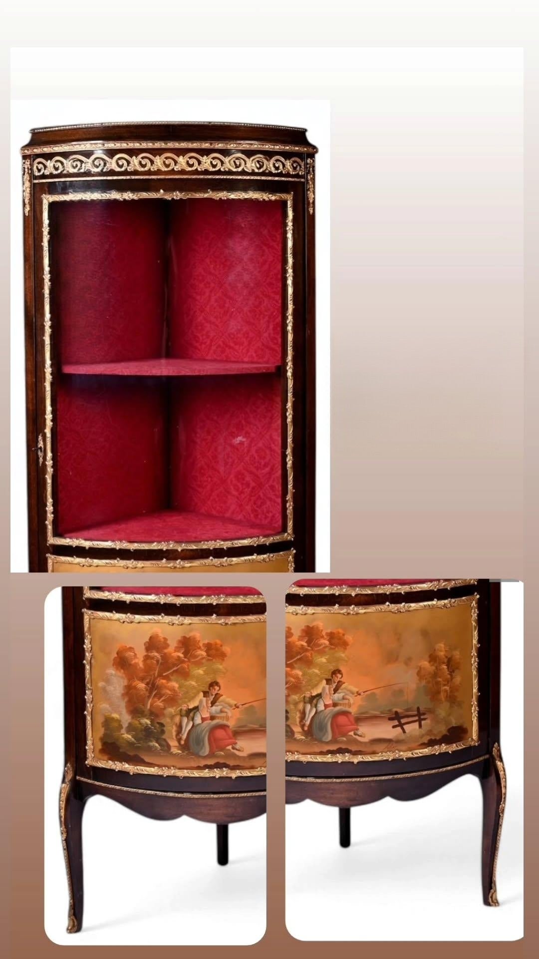 Louis XV Style Gilt Corner Cabinet