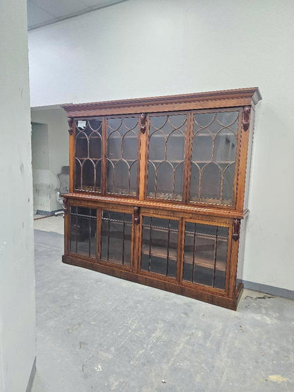 Classic English Glazed Mahogany Bookcase
