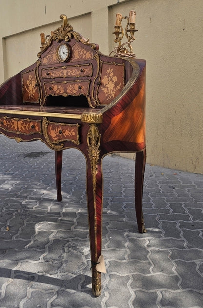 Fine French Louis XV Desk Ormolu Mounts Marquetry Inlay