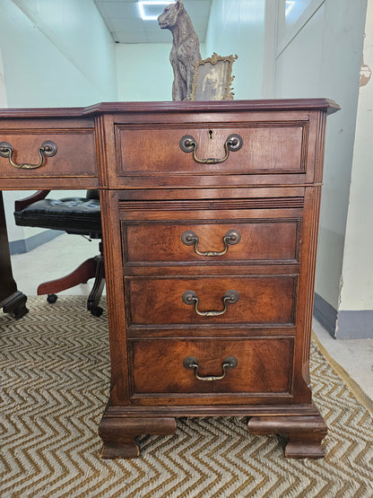Mahogany Twin Pedestal Double Sided Desk