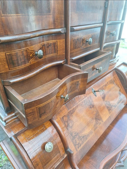 Continental Marquetry Bureau Bookcase c. 1930