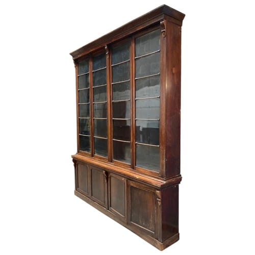 Late 19th-Century Glazed Library Bookcase & Display Cabinet
