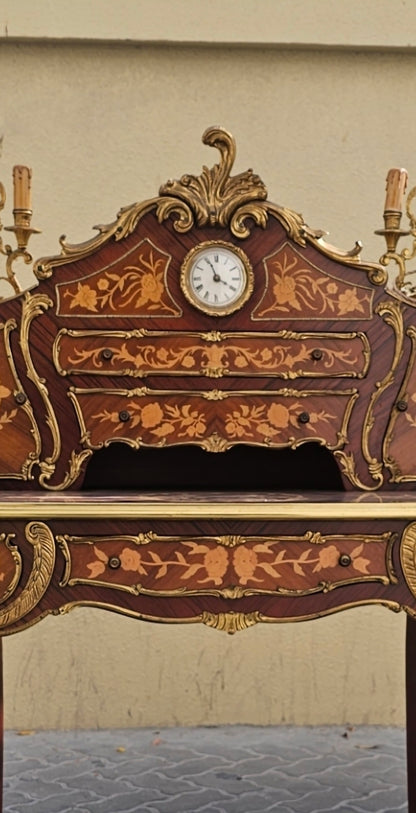 Fine French Louis XV Desk Ormolu Mounts Marquetry Inlay