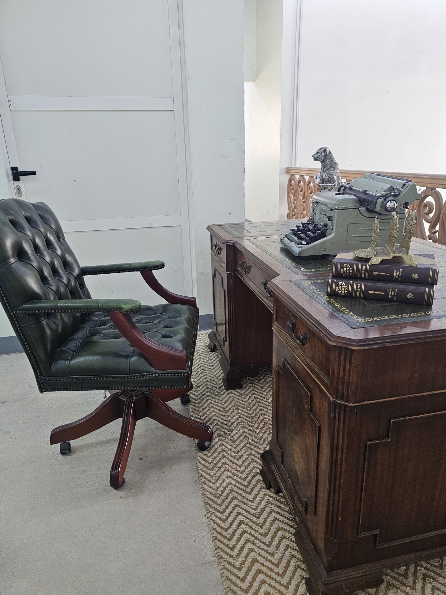 Mahogany Twin Pedestal Double Sided Desk