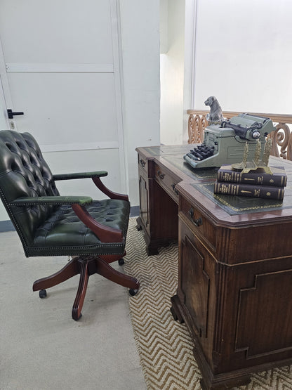 Mahogany Twin Pedestal Double Sided Desk