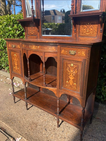 Tall Edwardian Chiffonier with Satinwood Inlay circa 1900