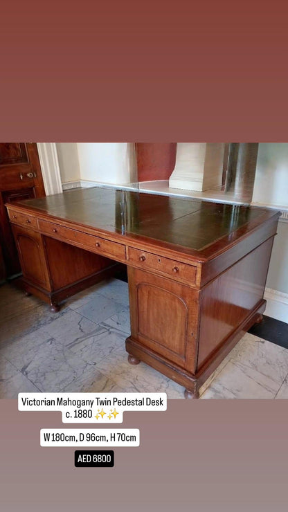 Mahogany Partners Desk c. 1880