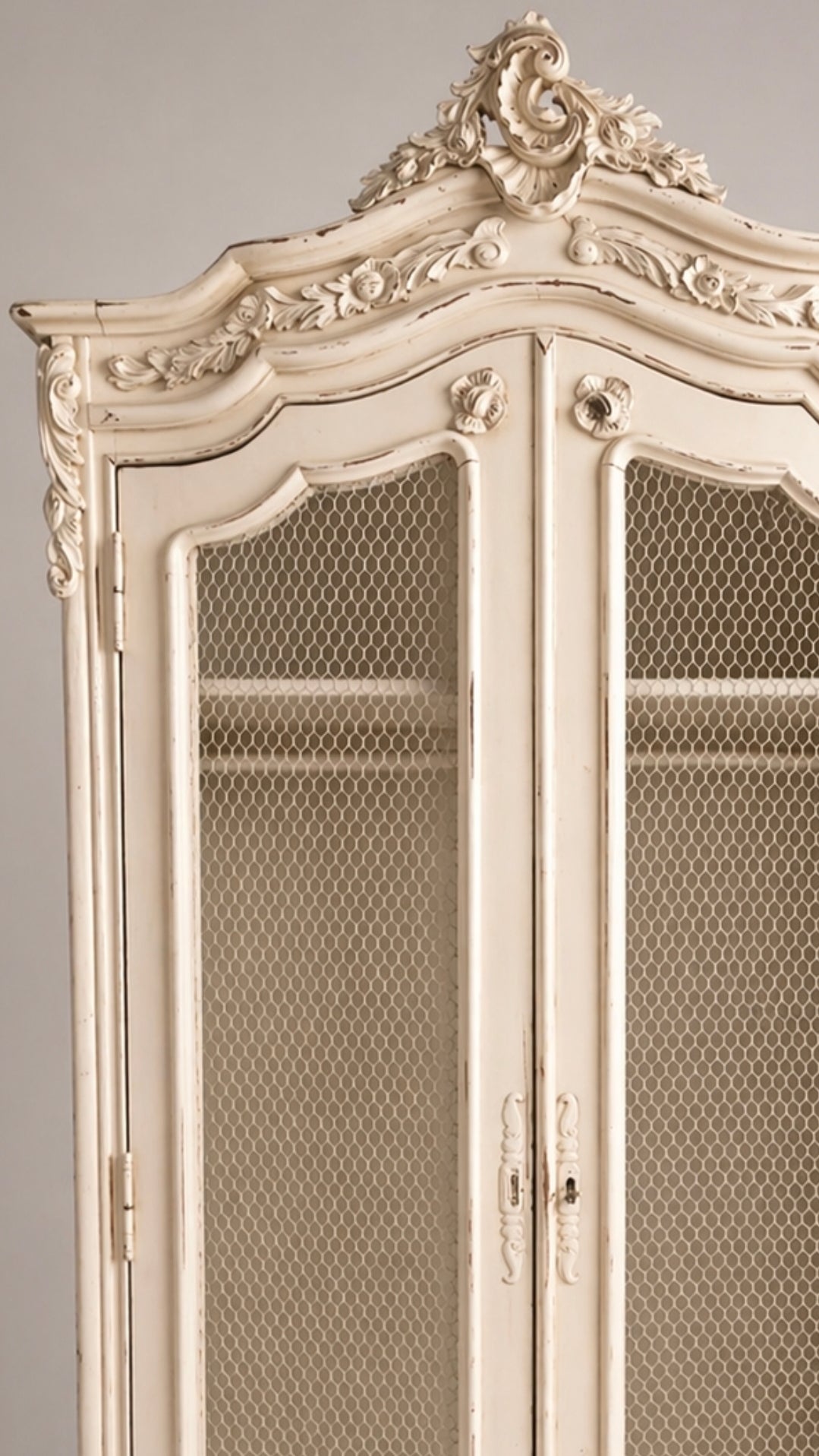 Shabby Chic Mesh Armoire