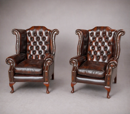 Vintage Leather Chesterfield Suite