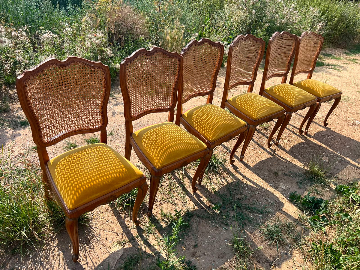 French Style Cane Back Dining Chairs