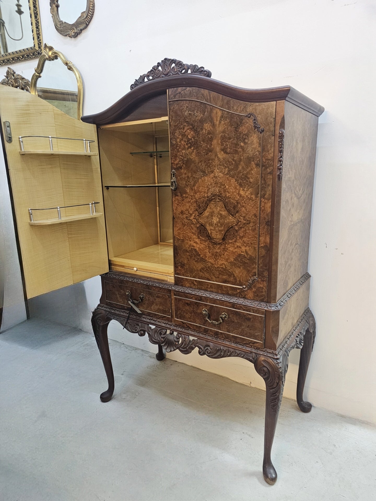 Burr Walnut Cabinet c. 1920 - 1930