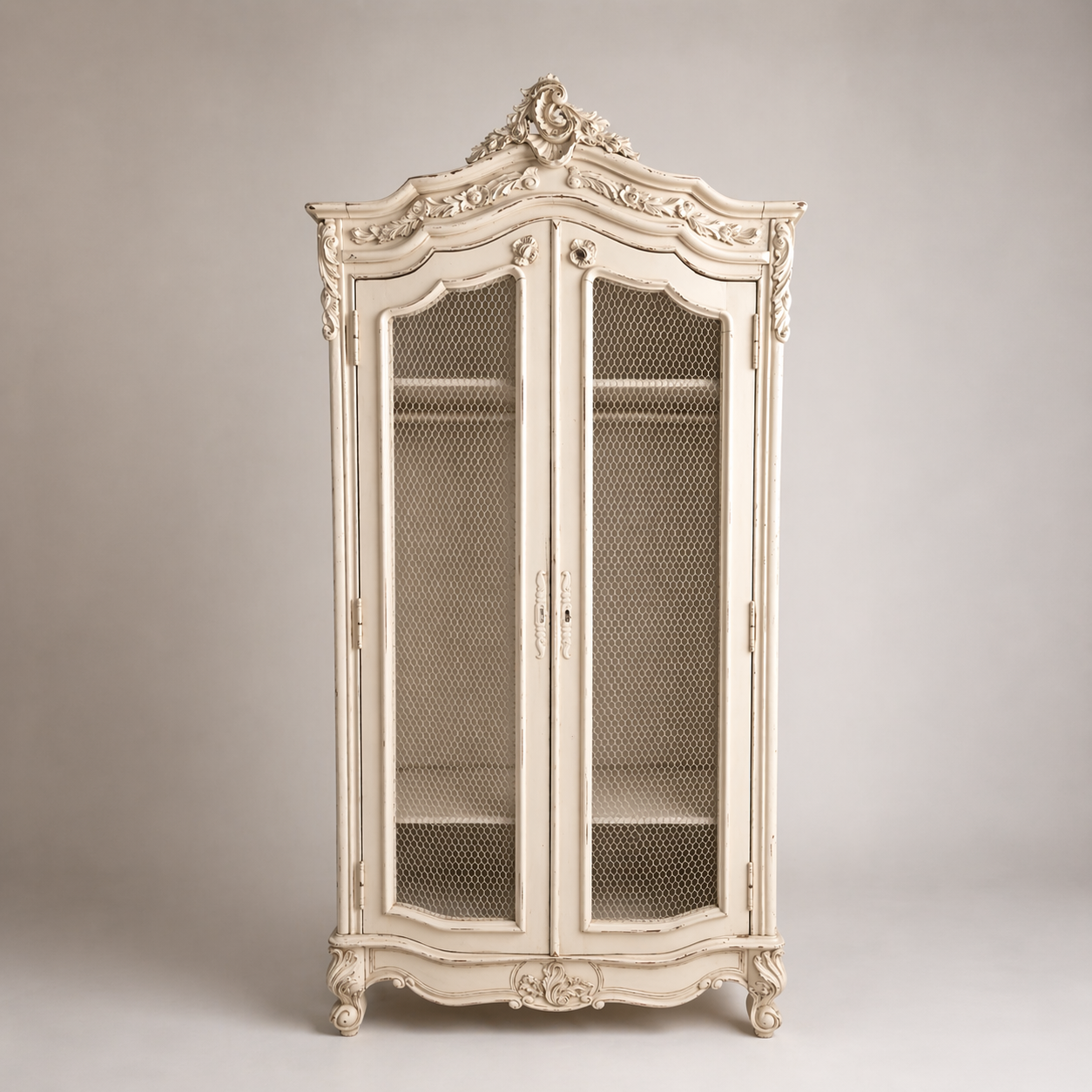 Shabby Chic Mesh Armoire