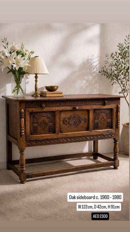 Oak Console / Sideboard c. 1960