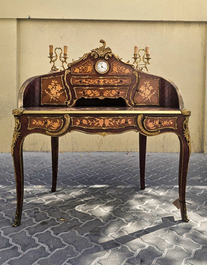 Fine French Louis XV Desk Ormolu Mounts Marquetry Inlay