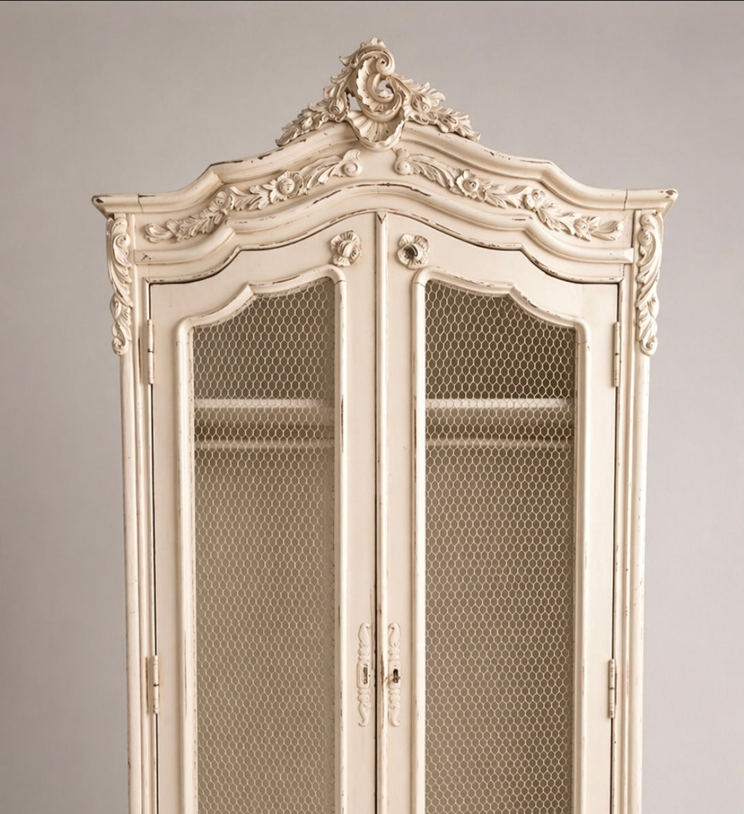 Shabby Chic Mesh Armoire