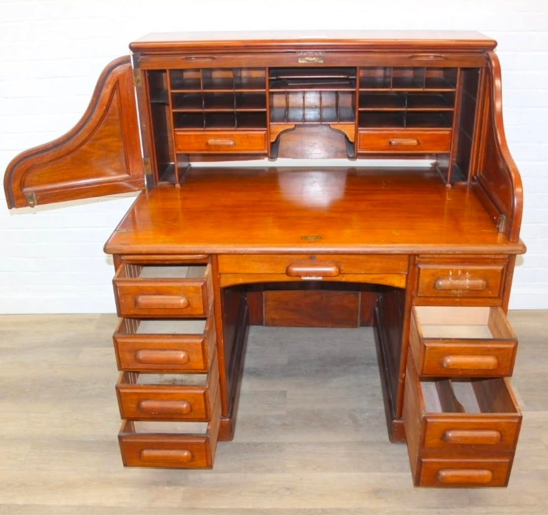 Mahogany Tambour Top Desk c. 1945