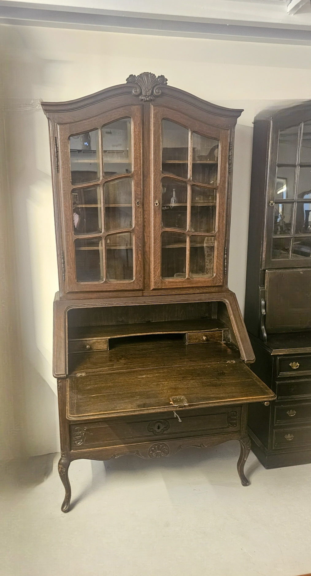 Oak Secretaire with Bookcase