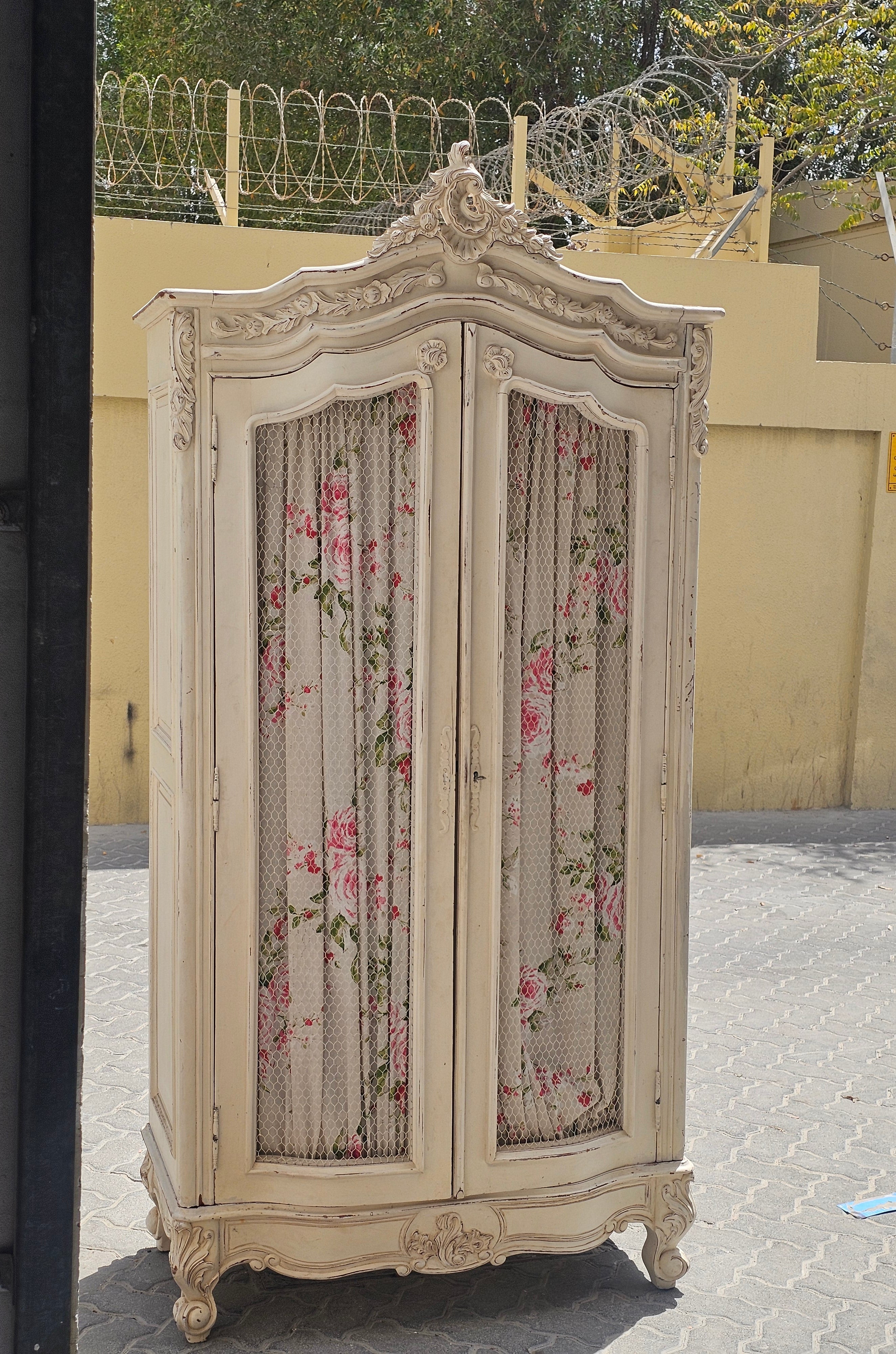 Shabby Chic Mesh Armoire
