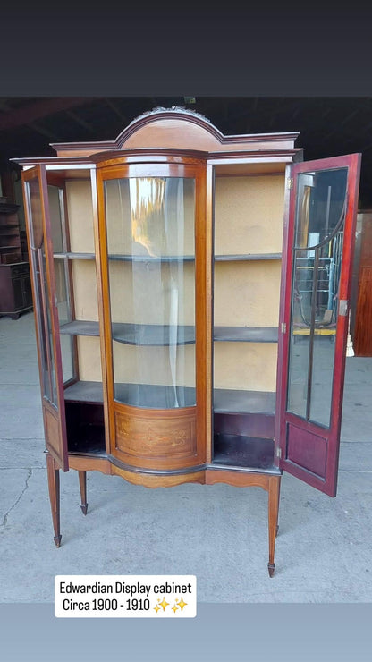 Edwardian Inlaid Display Cabinet c. 1910