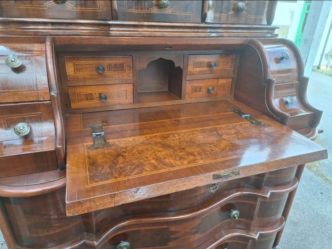 Continental Marquetry Bureau Bookcase c. 1930