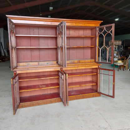 Classic English Glazed Mahogany Bookcase