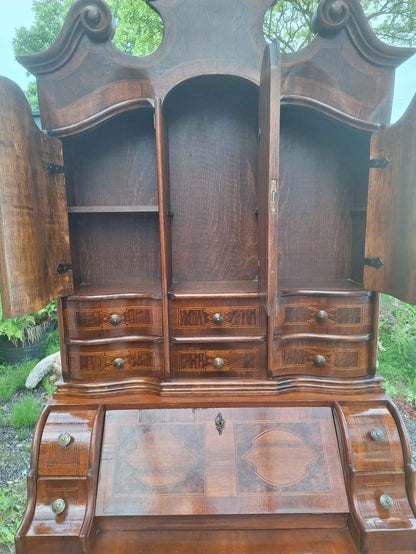 Continental Marquetry Bureau Bookcase c. 1930