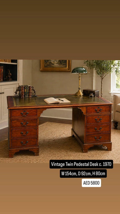 Mahogany Twin Pedestal Desk c. 1970