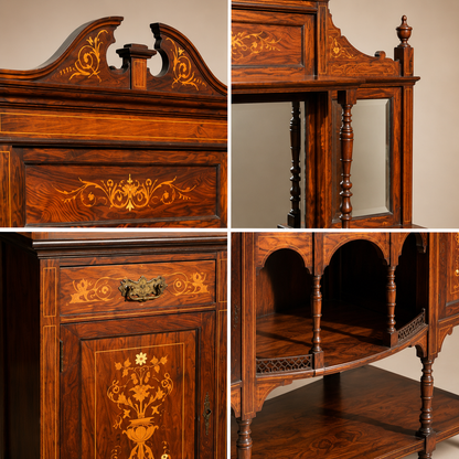Tall Edwardian Chiffonier with Satinwood Inlay circa 1900